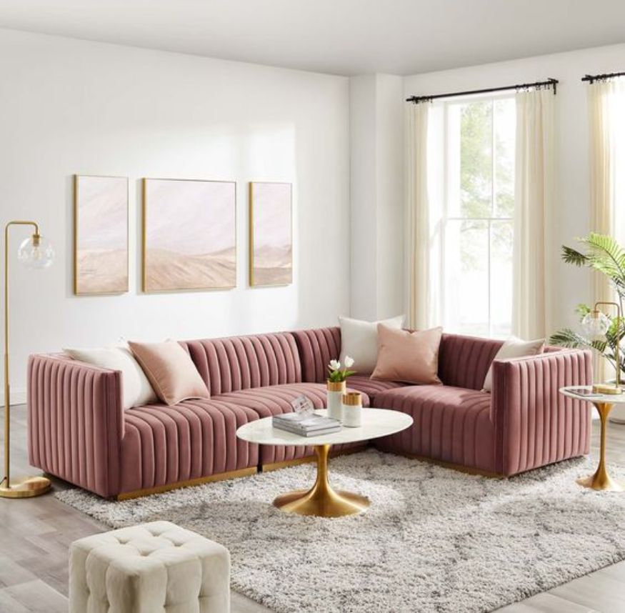 Stylish Pink Sofa Upholstery