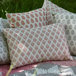 Fern Coral Canvas Cushion