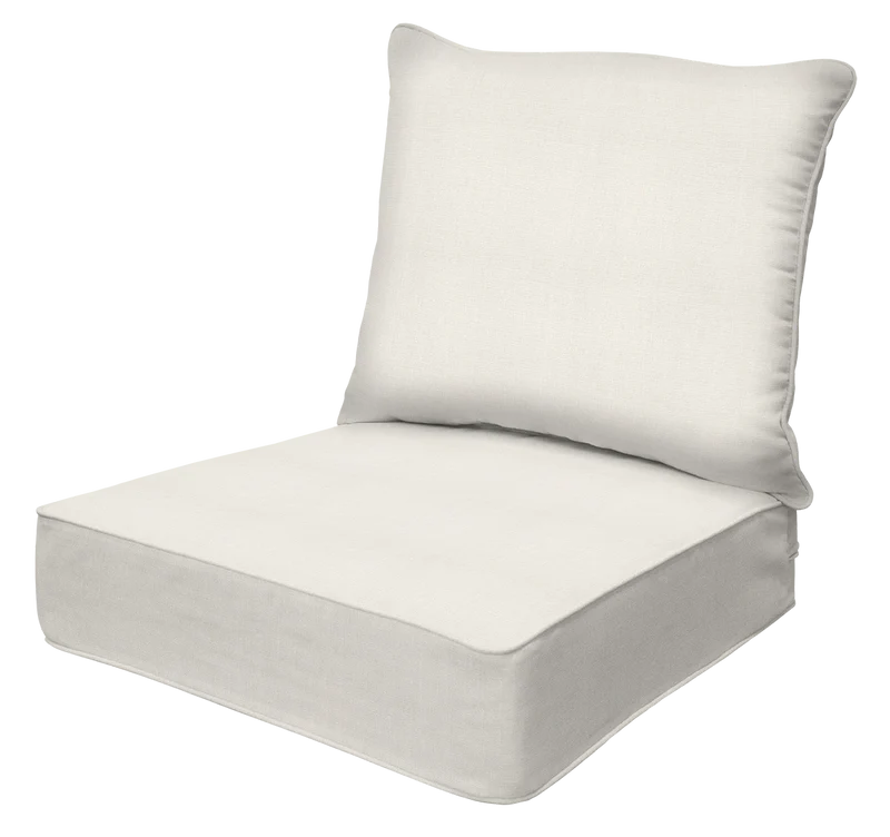 Deep Seat Chair Cushion Set with Seat & Back Pillow