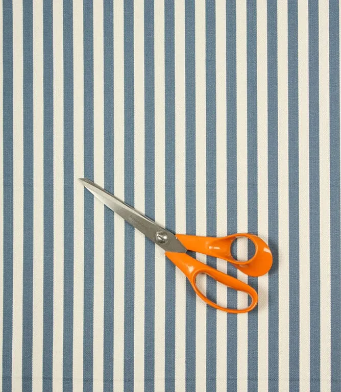 Cotswold Ticking Fabric Blue - Image 3
