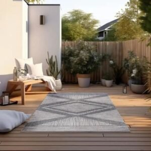Outdoor rugs in lawn