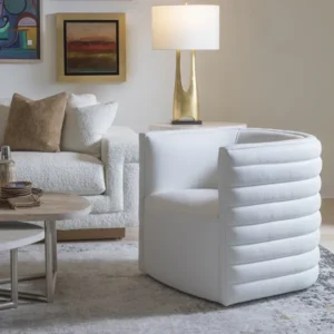 Audrey Leather Swivel Upholstery Sofa Chair